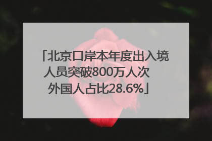北京口岸本年度出入境人员突破800万人次 外国人占比28.6%