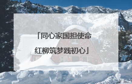 同心家国担使命 红柳筑梦践初心