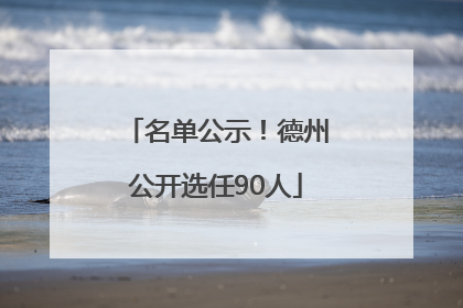 名单公示！德州公开选任90人