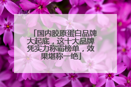 国内胶原蛋白品牌大起底，这十大品牌凭实力称霸榜单，效果堪称一绝