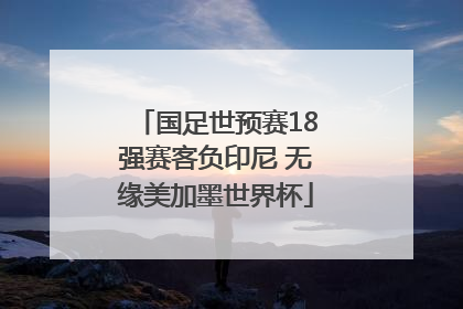 国足世预赛18强赛客负印尼 无缘美加墨世界杯