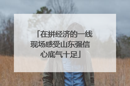 在拼经济的一线现场感受山东强信心底气十足
