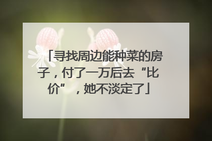 寻找周边能种菜的房子，付了一万后去“比价”，她不淡定了