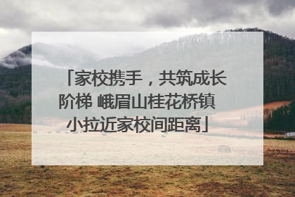 家校携手，共筑成长阶梯 峨眉山桂花桥镇小拉近家校间距离