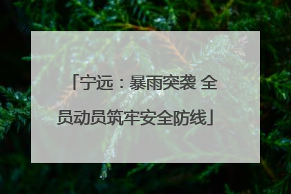 宁远：暴雨突袭 全员动员筑牢安全防线