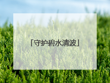守护碧水清波