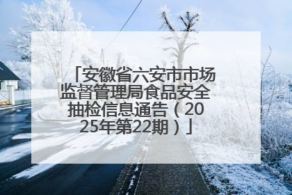 安徽省六安市市场监督管理局食品安全抽检信息通告（2025年第22期）