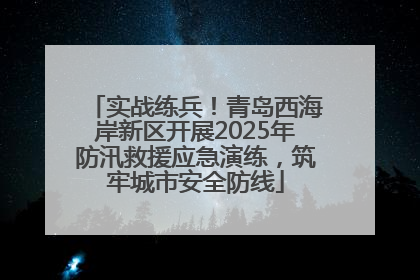 实战练兵！青岛西海岸新区开展2025年防汛救援应急演练，筑牢城市安全防线