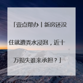 壹点帮办丨新房还没住就遭粪水浸泡，近十万损失谁来承担？