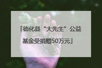 德化县“大先生”公益基金受捐赠50万元