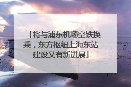 将与浦东机场空铁换乘，东方枢纽上海东站建设又有新进展