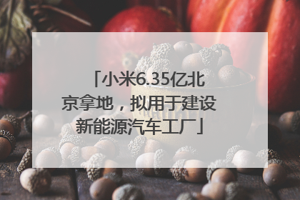 小米6.35亿北京拿地，拟用于建设新能源汽车工厂