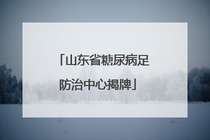 山东省糖尿病足防治中心揭牌