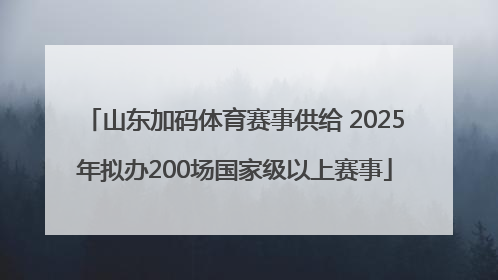 山东加码体育赛事供给 2025年拟办200场国家级以上赛事