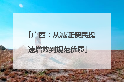 广西：从减证便民提速增效到规范优质