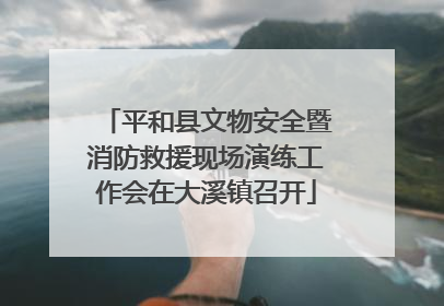 平和县文物安全暨消防救援现场演练工作会在大溪镇召开