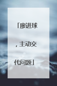 廖进球，主动交代问题