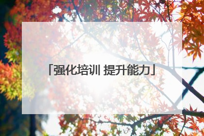 强化培训 提升能力
