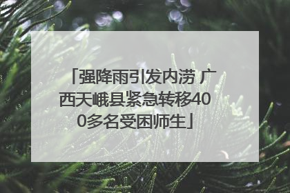 强降雨引发内涝 广西天峨县紧急转移400多名受困师生