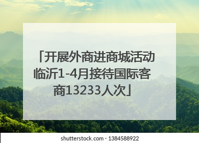 开展外商进商城活动 临沂1-4月接待国际客商13233人次