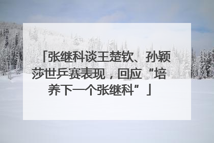 张继科谈王楚钦、孙颖莎世乒赛表现，回应“培养下一个张继科”