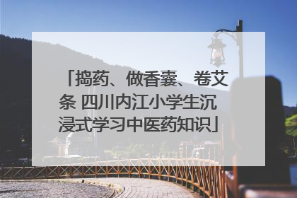 捣药、做香囊、卷艾条 四川内江小学生沉浸式学习中医药知识