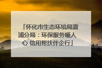 怀化市生态环境局溆浦分局：环保服务暖人心 信用帮扶伴企行