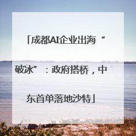 成都AI企业出海“破冰”：政府搭桥，中东首单落地沙特