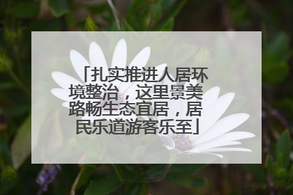 扎实推进人居环境整治，这里景美路畅生态宜居，居民乐道游客乐至