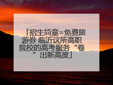 招生简章=免费旅游券 临沂这所高职院校的高考服务“卷”出新高度