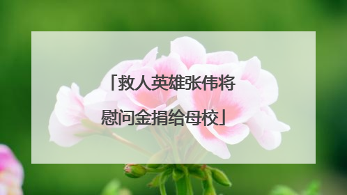 救人英雄张伟将慰问金捐给母校