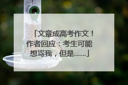 文章成高考作文！作者回应：考生可能想骂我，但是……