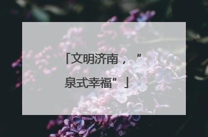 文明济南，“泉式幸福”