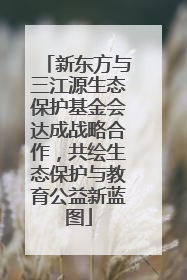 新东方与三江源生态保护基金会达成战略合作，共绘生态保护与教育公益新蓝图