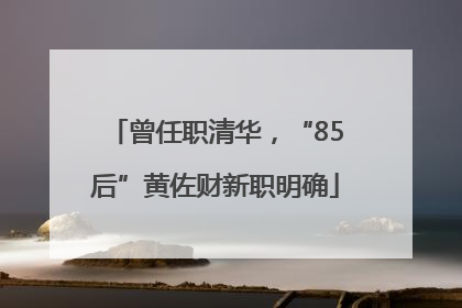曾任职清华，“85后”黄佐财新职明确