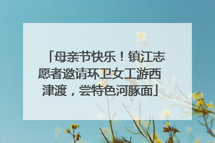母亲节快乐！镇江志愿者邀请环卫女工游西津渡，尝特色河豚面