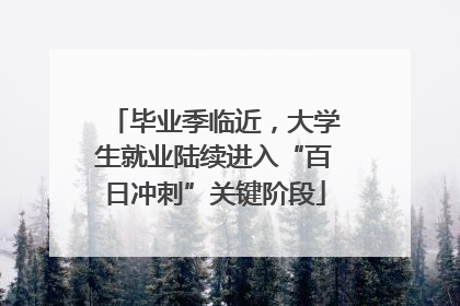 毕业季临近，大学生就业陆续进入“百日冲刺”关键阶段