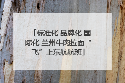 标准化 品牌化 国际化 兰州牛肉拉面“飞”上东航航班