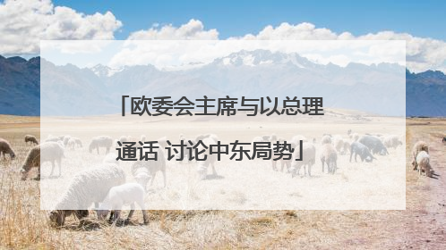 欧委会主席与以总理通话 讨论中东局势