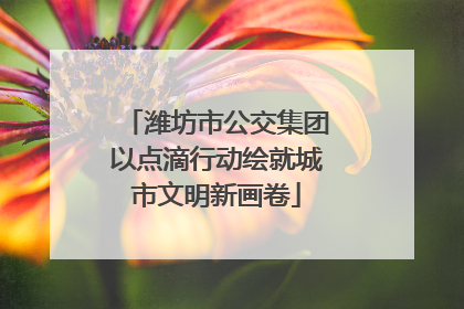 潍坊市公交集团以点滴行动绘就城市文明新画卷