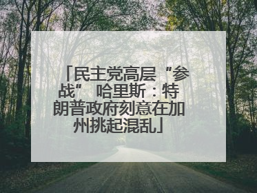 民主党高层“参战” 哈里斯：特朗普政府刻意在加州挑起混乱