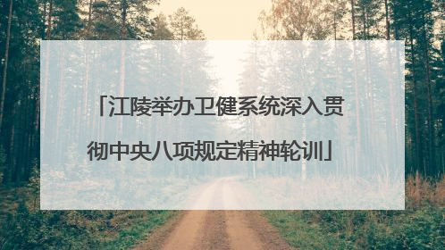江陵举办卫健系统深入贯彻中央八项规定精神轮训