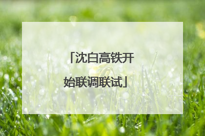 沈白高铁开始联调联试