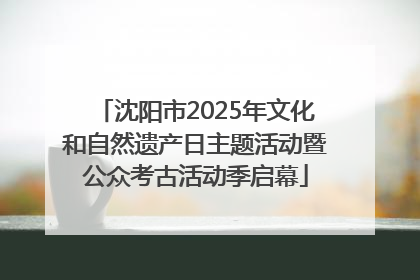 沈阳市2025年文化和自然遗产日主题活动暨公众考古活动季启幕
