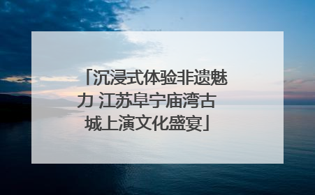 沉浸式体验非遗魅力 江苏阜宁庙湾古城上演文化盛宴