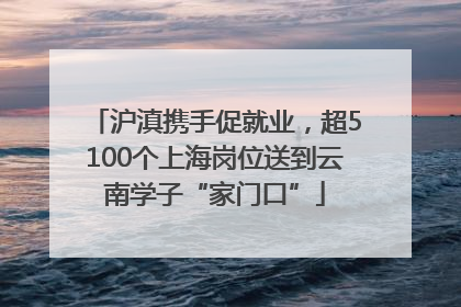 沪滇携手促就业，超5100个上海岗位送到云南学子“家门口”