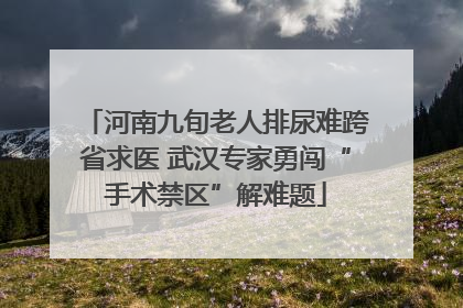 河南九旬老人排尿难跨省求医 武汉专家勇闯“手术禁区”解难题
