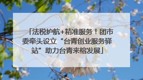 法税护航+精准服务！团市委牵头设立“台青创业服务驿站”助力台青来榕发展
