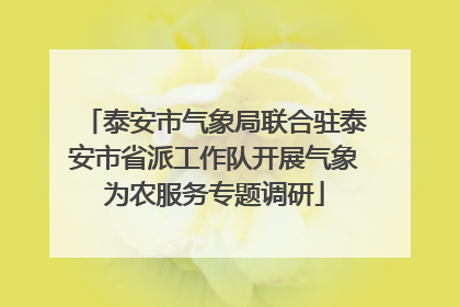 泰安市气象局联合驻泰安市省派工作队开展气象为农服务专题调研