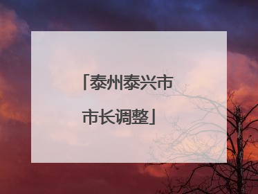 泰州泰兴市市长调整